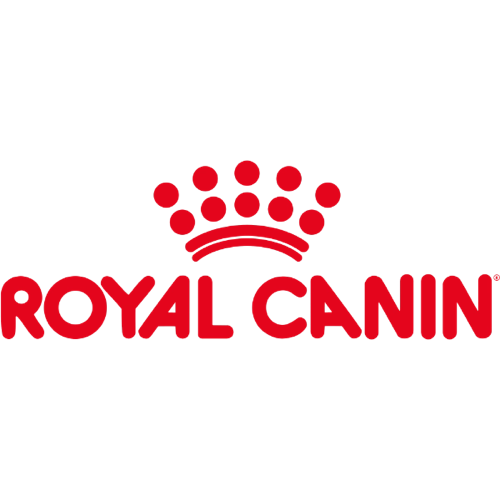 Logotio de la marca  Royal Canin  de alimentación para perros y gatos en la sección la tienda de la clínica veterinaria El Jardín