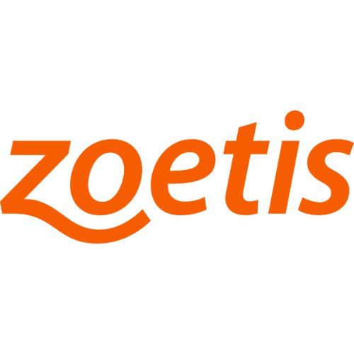 Logotio de la marca Zoetis de medicación para perros y gatos en la sección la tienda de la clínica veterinaria El Jardín