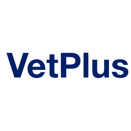 Logotio de la marca Vet Plus de medicación para perros y gatos en la sección la tienda de la clínica veterinaria El Jardín